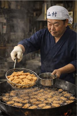 山村の揚げ作業(マクアケ用写真)