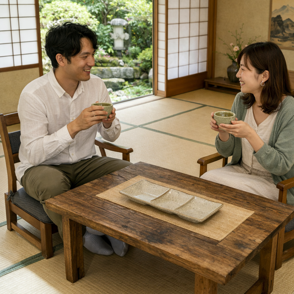 日本茶とおかき3本のセット